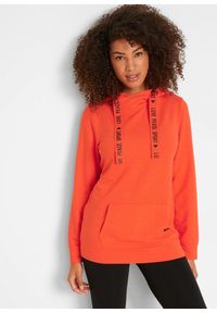 bonprix - Bluza z kapturem, z miękkiego materiału z wiskozą. Typ kołnierza: kaptur. Kolor: pomarańczowy. Materiał: wiskoza, materiał #1