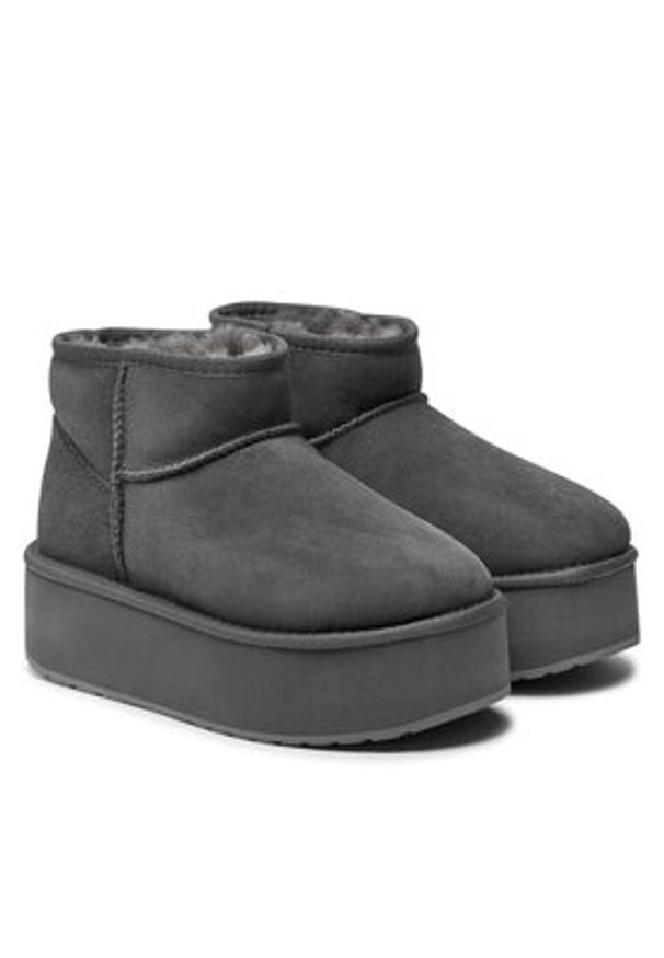EMU Australia Śniegowce Stinger Micro Flatform W13082 Szary. Kolor: szary. Materiał: skóra