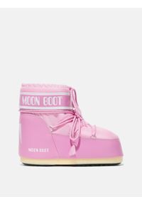 Śniegowce damskie Moon Boot ICON LOW NYLON. Kolor: różowy. Materiał: nylon #1