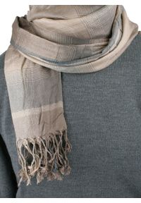 Lekki Szalik Wiosenno-Jesienny - Teer - Stonowana Kolorystyka w Kratę. Okazja: na spacer. Materiał: wiskoza. Wzór: prążki, paski. Sezon: wiosna, jesień. Styl: elegancki #4