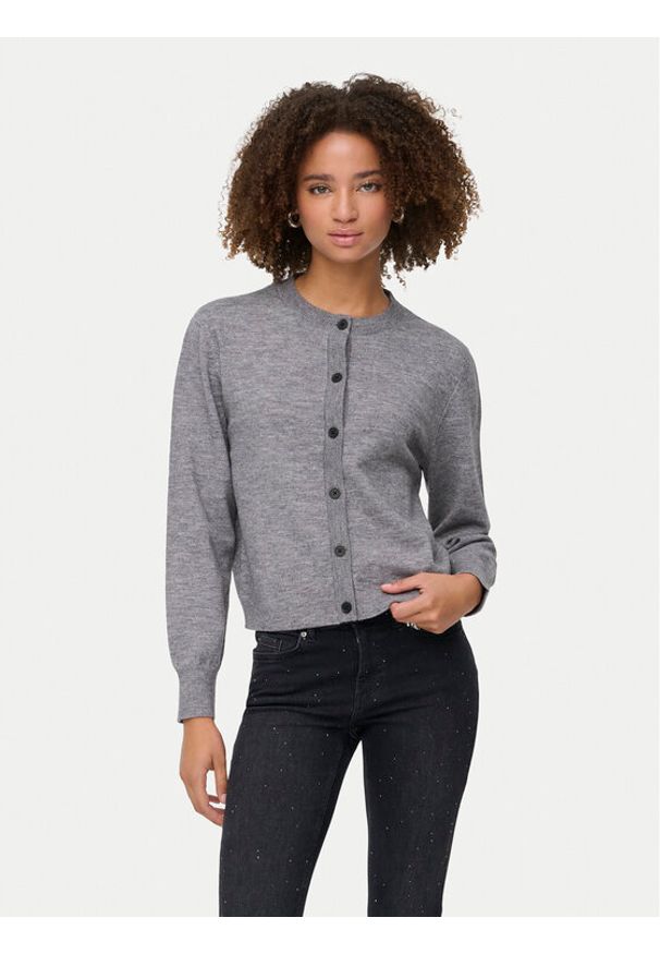 only - ONLY Kardigan Camille 15349639 Szary Regular Fit. Kolor: szary. Materiał: syntetyk