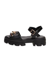 Suzana - Czarne POLSKIE sandały damskie na platformie SUZANA 5521. Kolor: czarny. Materiał: skóra. Obcas: na platformie #1