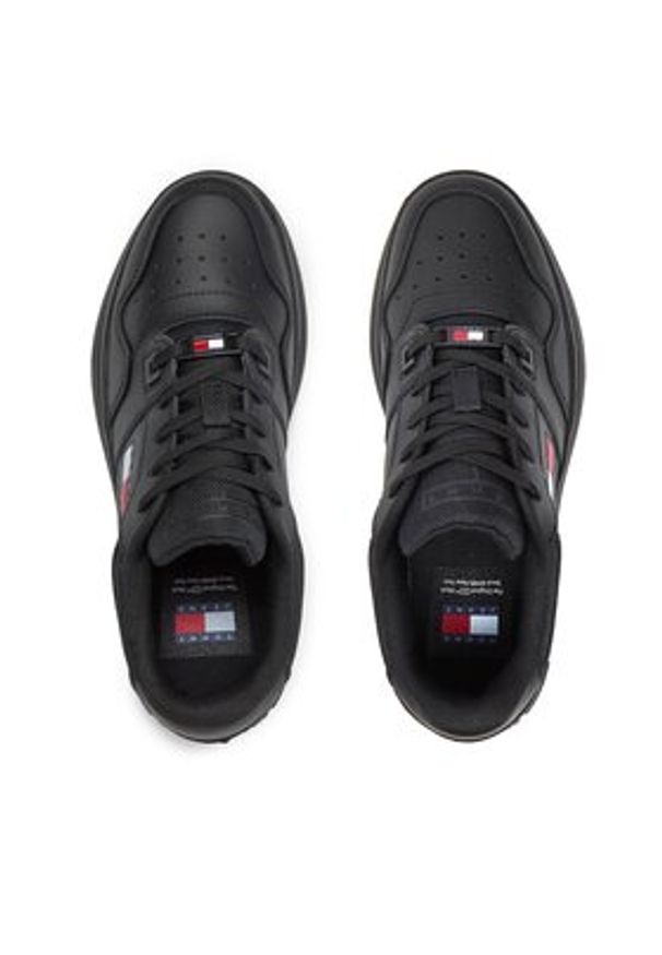 Tommy Jeans Sneakersy Tjw Retro Basket Flatform Ess EN0EN02506 Czarny. Kolor: czarny. Materiał: skóra