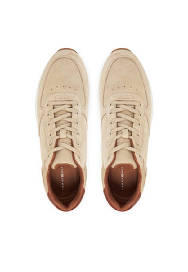 TOMMY HILFIGER - Tommy Hilfiger Sneakersy Premium Suede Hybrid FM0FM05690 Beżowy. Kolor: beżowy. Materiał: zamsz, skóra