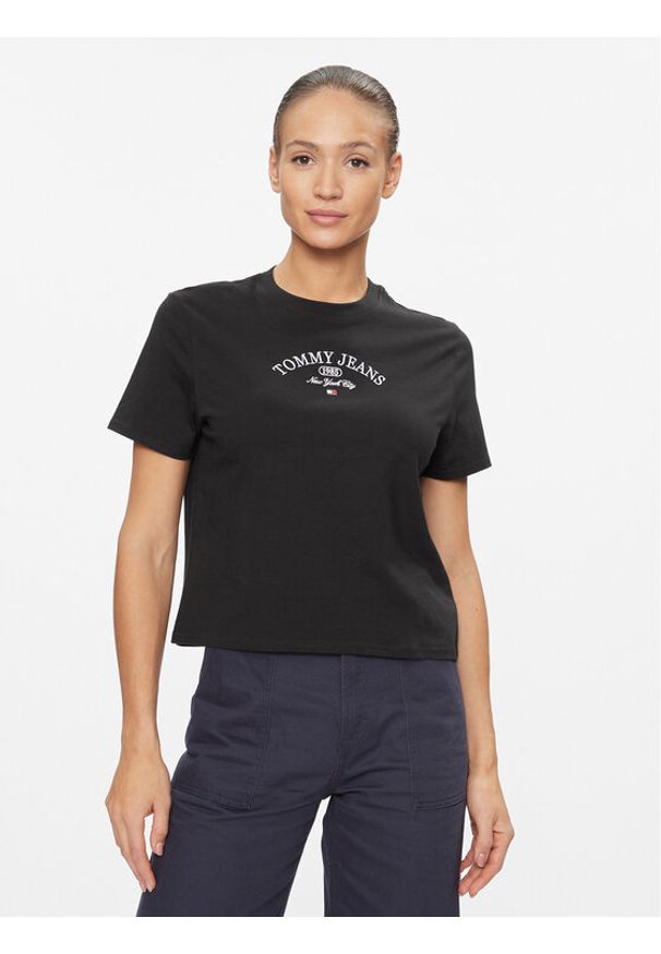 Tommy Jeans T-Shirt Lux Ath DW0DW16835 Czarny Classic Fit. Kolor: czarny. Materiał: bawełna