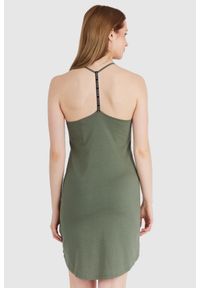 Guess - GUESS Zielona damska sukienka z trójkątnym logo na ramiączka, Rozmiar S. Kolor: zielony. Materiał: bawełna. Długość rękawa: na ramiączkach. Wzór: nadruk #2