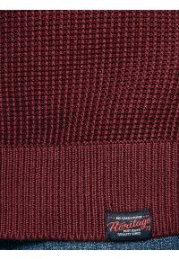 Big-Star - Sweter męski bawełniany bordowy Carlo 604. Okazja: na co dzień. Kolor: czerwony. Materiał: bawełna. Wzór: ze splotem. Styl: klasyczny, casual, elegancki #6