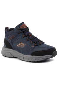 skechers - Buty na co dzień trekkingowe męskie SKECHERS OAK CANYON IRONHIDE skóra. Okazja: na co dzień. Kolor: niebieski. Materiał: skóra