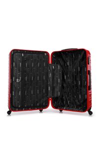 Wittchen - Duża walizka z ABS-u z żebrowaniem czerwona. Kolor: czerwony. Materiał: guma #10
