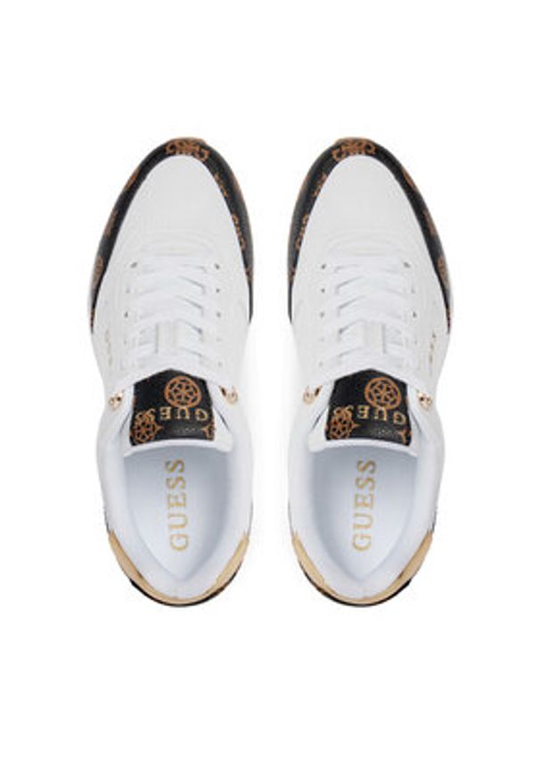 Guess Sneakersy Camrio4 FLPCM4 FAL12 Biały. Kolor: biały. Materiał: skóra