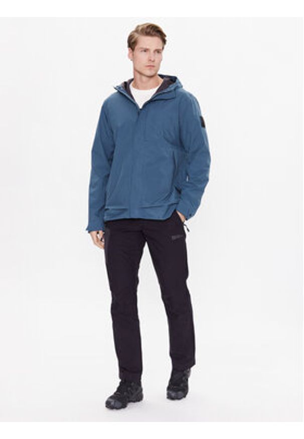Jack Wolfskin Kurtka przeciwdeszczowa Goldgewann 1115761 Niebieski Regular Fit. Kolor: niebieski. Materiał: syntetyk
