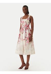 Rinascimento Sukienka koktajlowa CFC0020272002 Kremowy Regular Fit. Kolor: kremowy. Materiał: wiskoza. Styl: wizytowy #1