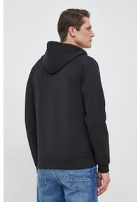 Boss Green - BOSS bluza BOSS GREEN męska kolor czarny z kapturem z nadrukiem. Typ kołnierza: kaptur. Kolor: czarny. Materiał: poliester. Długość rękawa: raglanowy rękaw. Wzór: nadruk #3