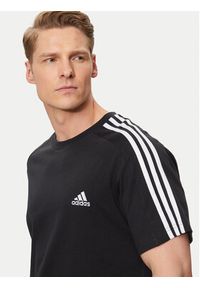 Adidas - adidas T-Shirt Essentials Single Jersey 3-Stripes T-Shirt IC9334 Czarny Regular Fit. Kolor: czarny. Materiał: bawełna #4