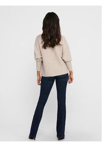 only - ONLY Sweter 15168705 Beżowy Regular Fit. Kolor: beżowy. Materiał: syntetyk #5