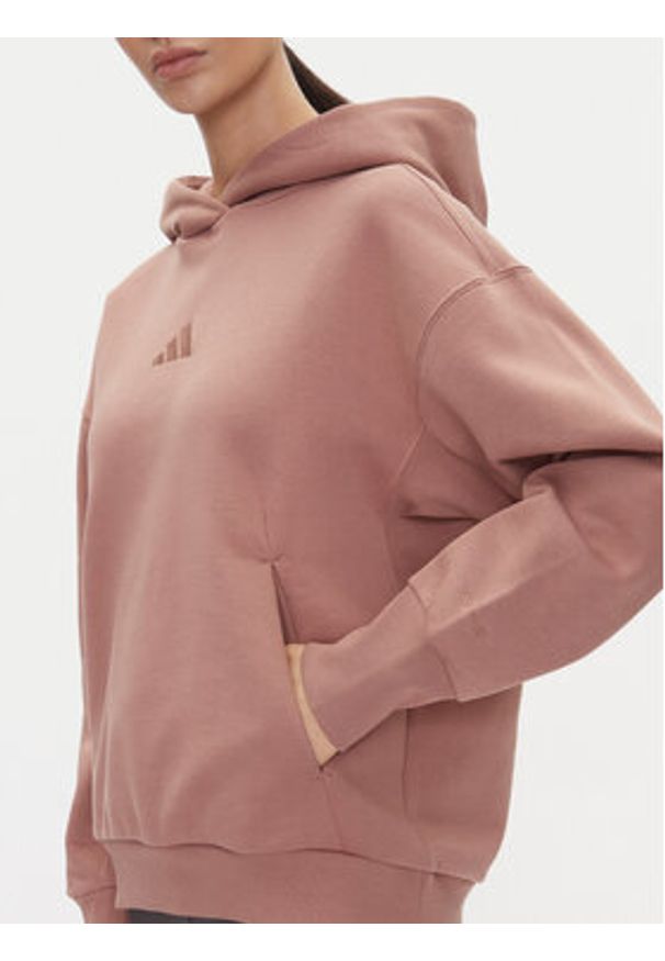 Adidas - adidas Bluza ALL SZN Fleece JD4669 Różowy Loose Fit. Kolor: różowy. Materiał: bawełna