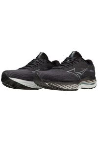 Buty do biegania Mizuno Wave Rider 27 M J1GC230302 czarne. Zapięcie: sznurówki. Kolor: czarny. Materiał: guma, tkanina, syntetyk. Model: Mizuno Wave #5