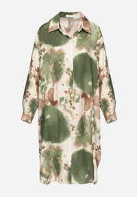 Born2be - Zielona Sukienka Koszulowa Oversize z Wiskozy w Abstrakcyjny Wzór Gonania. Okazja: na co dzień. Typ kołnierza: kołnierzyk klasyczny. Kolor: zielony. Materiał: wiskoza. Długość rękawa: długi rękaw. Typ sukienki: oversize, koszulowe. Styl: klasyczny, casual, elegancki #3