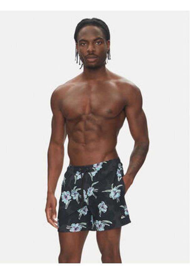 Quiksilver Szorty kąpielowe Everyday Straight Volley 15 EQYJV04121 Czarny Regular Fit. Kolor: czarny. Materiał: syntetyk