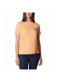 columbia - Koszulka Damska Columbia Sun Trek Graphic Tee II T-Shirt. Kolor: pomarańczowy. Materiał: bawełna. Sport: turystyka piesza
