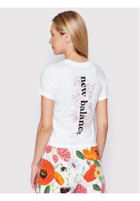 New Balance T-Shirt Essentials Super Bloom WT21561 Biały Slim Fit. Kolor: biały. Materiał: bawełna #3