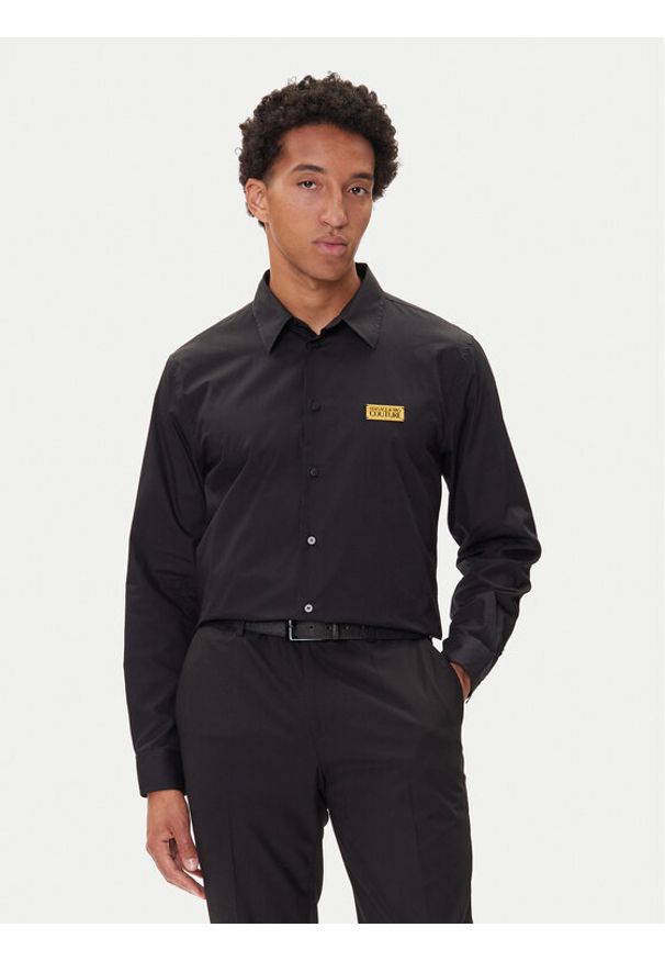 Versace Jeans Couture Koszula 79GALKR1 Czarny Regular Fit. Kolor: czarny. Materiał: bawełna