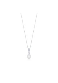 W.KRUK - Wisiorek srebrny z perłą i cyrkoniami. Materiał: srebrne. Kolor: srebrny. Wzór: aplikacja. Kamień szlachetny: perła, cyrkonia #1