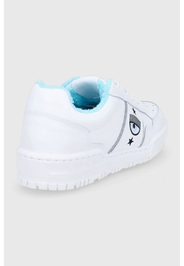 Chiara Ferragni - Buty skórzane CF1. Nosek buta: okrągły. Zapięcie: sznurówki. Kolor: biały. Materiał: skóra