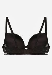 Born2be - Czarny Klasyczny Biustonosz Zdobiony Koronką i Aplikacją Metheis. Kolor: czarny. Materiał: koronka. Wzór: koronka, aplikacja #6