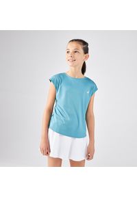ARTENGO - Koszulka tenisowa dla dziewczynek Artengo TTS Soft. Kolor: niebieski. Materiał: materiał, tkanina, poliester, elastan. Sport: tenis
