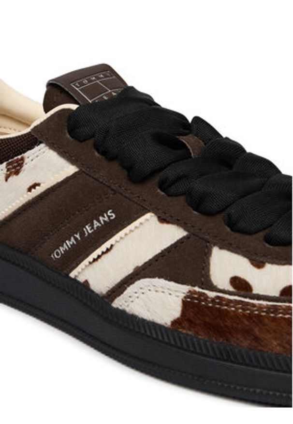 Tommy Jeans Sneakersy The Greenwich Edge Calf Hair EN0EN03007 Brązowy. Kolor: brązowy. Materiał: skóra
