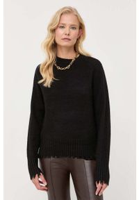 Silvian Heach sweter damski kolor czarny ciepły. Kolor: czarny. Materiał: dzianina. Długość rękawa: raglanowy rękaw #1