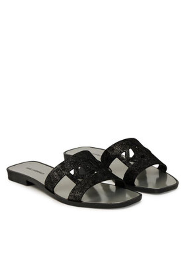 Karl Lagerfeld - KARL LAGERFELD Klapki Skoot II KL80402 Czarny. Kolor: czarny. Materiał: skóra
