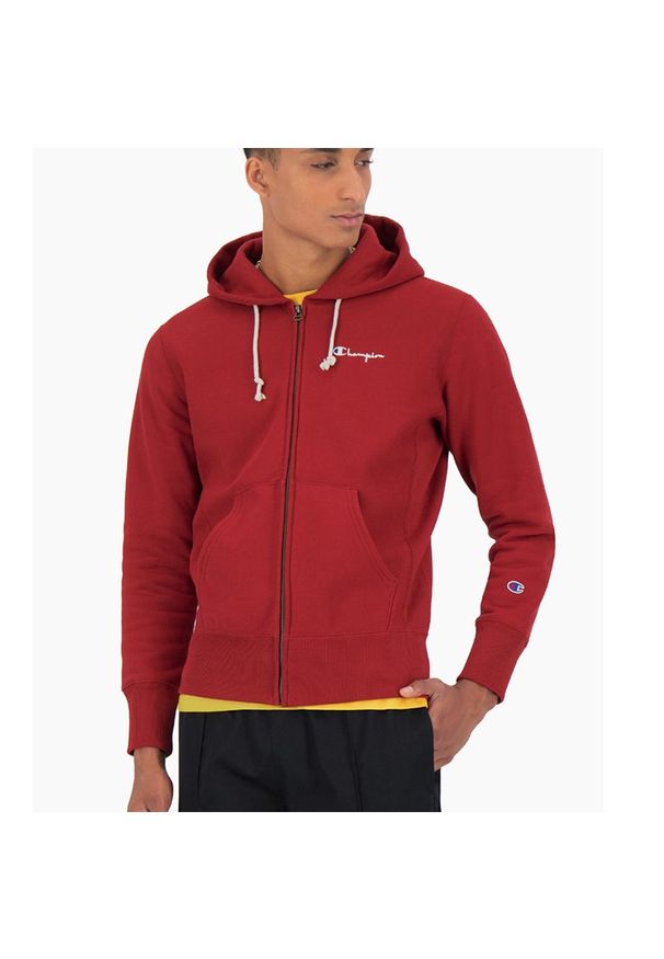 Champion - CHAMPION ZIP-UP SCRIPT LOGO REVERSE WEAVE HOODIE > 213604-RS517. Materiał: poliester, bawełna. Długość rękawa: długi rękaw. Długość: długie. Wzór: aplikacja. Styl: klasyczny