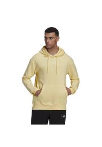 Adidas - Bluza z polaru bawełnianego adidas. Kolor: żółty. Materiał: polar, bawełna