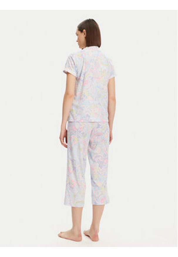 Lauren Ralph Lauren - LAUREN RALPH LAUREN Piżama ILN92421 Niebieski Regular Fit. Kolor: niebieski. Materiał: wiskoza