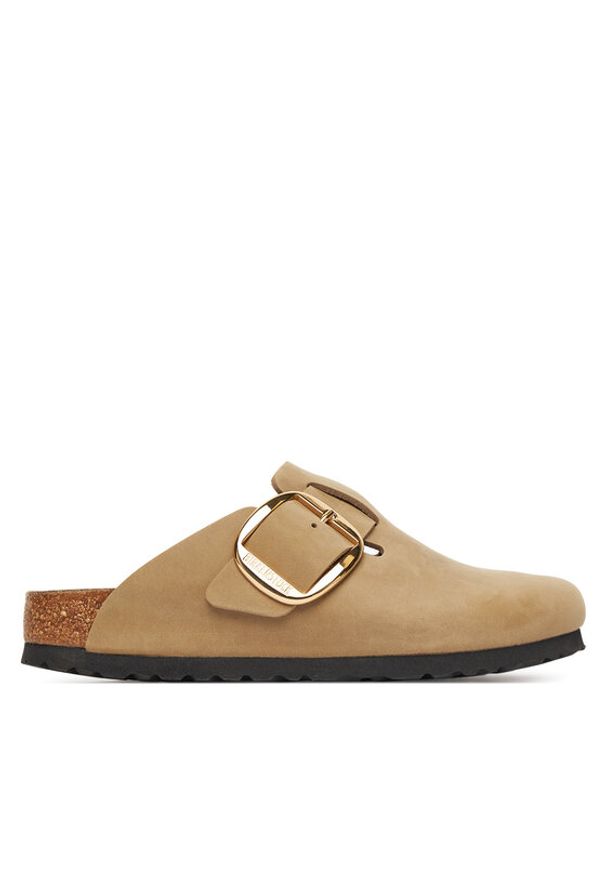 Birkenstock Klapki Boston Big Buckle Hex 1030425 Brązowy. Kolor: brązowy. Materiał: skóra