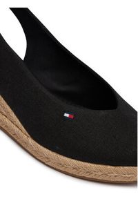 TOMMY HILFIGER - Tommy Hilfiger Espadryle Mid Wedge Espad Slingback FW0FW09228 Czarny. Kolor: czarny. Materiał: materiał #4