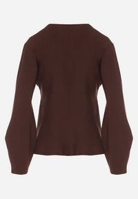 Born2be - Brązowy Kardigan z Wiskozą i Wiązaniem w Pasie Tusvela. Okazja: na co dzień. Kolor: brązowy. Materiał: wiskoza. Styl: casual #3