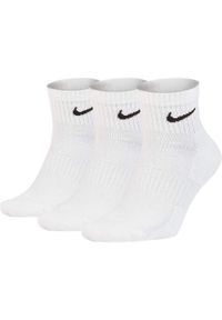 Nike - Męskie Skarpety Do Kostki Z Amortyzacją (zestaw 3 Sztuk). Kolor: biały. Sport: turystyka piesza