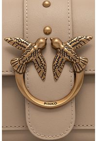 Pinko - PINKO Beżowa kopertówka damska Love One Pocket C. Kolor: beżowy. Styl: casual, elegancki #5