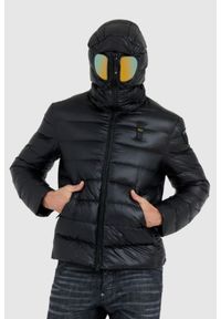 Blauer USA - BLAUER Czarna męska puchowa kurtka Enrique z goglami, Rozmiar XL. Kolor: czarny. Materiał: puch