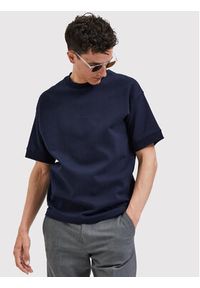 Selected Homme T-Shirt Corton 16085663 Granatowy Oversize. Kolor: niebieski. Materiał: bawełna #4