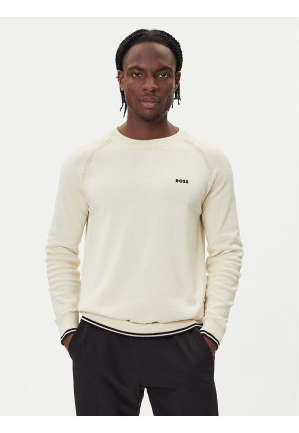 BOSS Sweter K_Zone CN 50541938 Beżowy Regular Fit. Kolor: beżowy. Materiał: bawełna, syntetyk