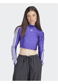 Adidas - adidas Bluzka 3-Stripes IR8133 Fioletowy Slim Fit. Kolor: fioletowy. Materiał: syntetyk
