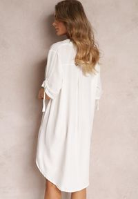 Renee - Biała Pudełkowa Sukienka Oversize z Kołnierzykiem Zaya. Kolor: biały. Typ sukienki: oversize #5