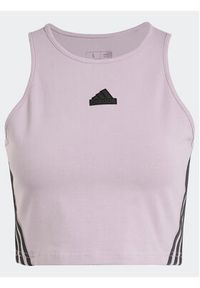 Adidas - adidas Top Future Icons 3-Stripes IS3636 Fioletowy Slim Fit. Kolor: fioletowy. Materiał: bawełna #6