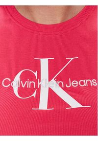 Calvin Klein Jeans Top J20J221521 Różowy Slim Fit. Kolor: różowy. Materiał: bawełna #5