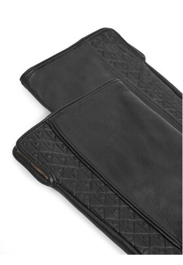 Calvin Klein Rękawiczki Damskie LV04F9008G Czarny. Kolor: czarny. Materiał: skóra