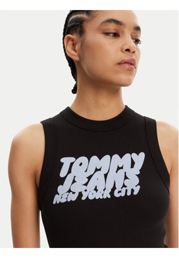 Tommy Jeans Sukienka codzienna Bubble DW0DW21351 Czarny Slim Fit. Okazja: na co dzień. Kolor: czarny. Materiał: bawełna. Typ sukienki: proste. Styl: casual
